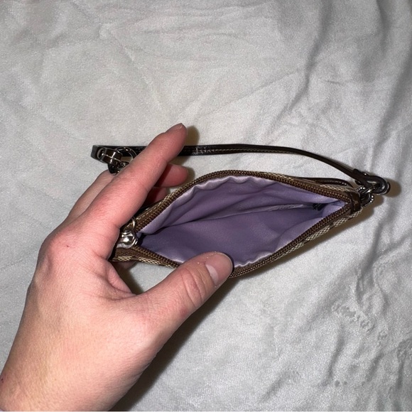 Coach Signature Collection Wristlet Clutch Universal Case Leather Jacquard - Picture 7 of 9